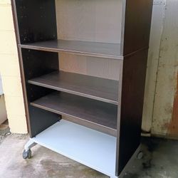 Rolling Adjustable Shelving Unit Garage Storage with Wheels Espresso Brown