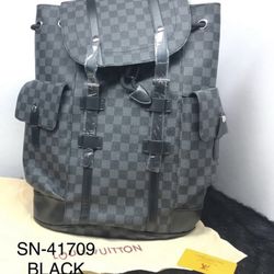 Black checkers backpack