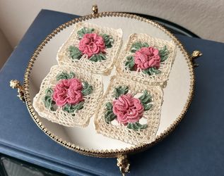 Vintage Mini Crochet Floral Doilies