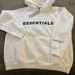 ESSENTIALS FEAR OF GOD HOODIE “LARGE” WHITE FOG “NEW”