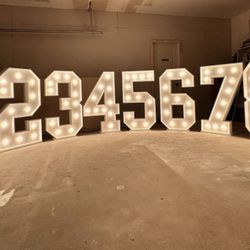 Marquee Numbers 4’ And 3’, Wood, String Ligths