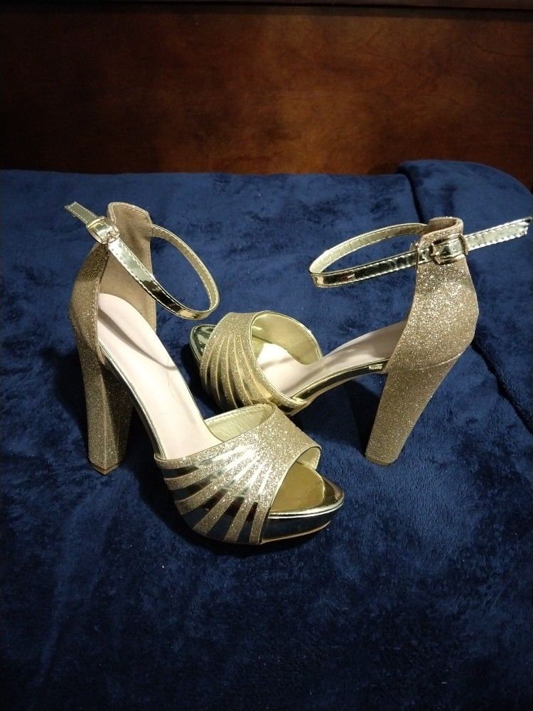 Gold High Heels