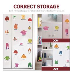 New girls Clothing Organizing Stickers/decals For Dressers