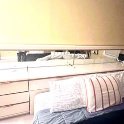 Sale: Elegant Bed Frame with Built-In Lights & Mirrors