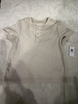 New  Old Navy Toddler Short-Sleeve Light Beige Henley T-Shirt. Size 3T (NWT)