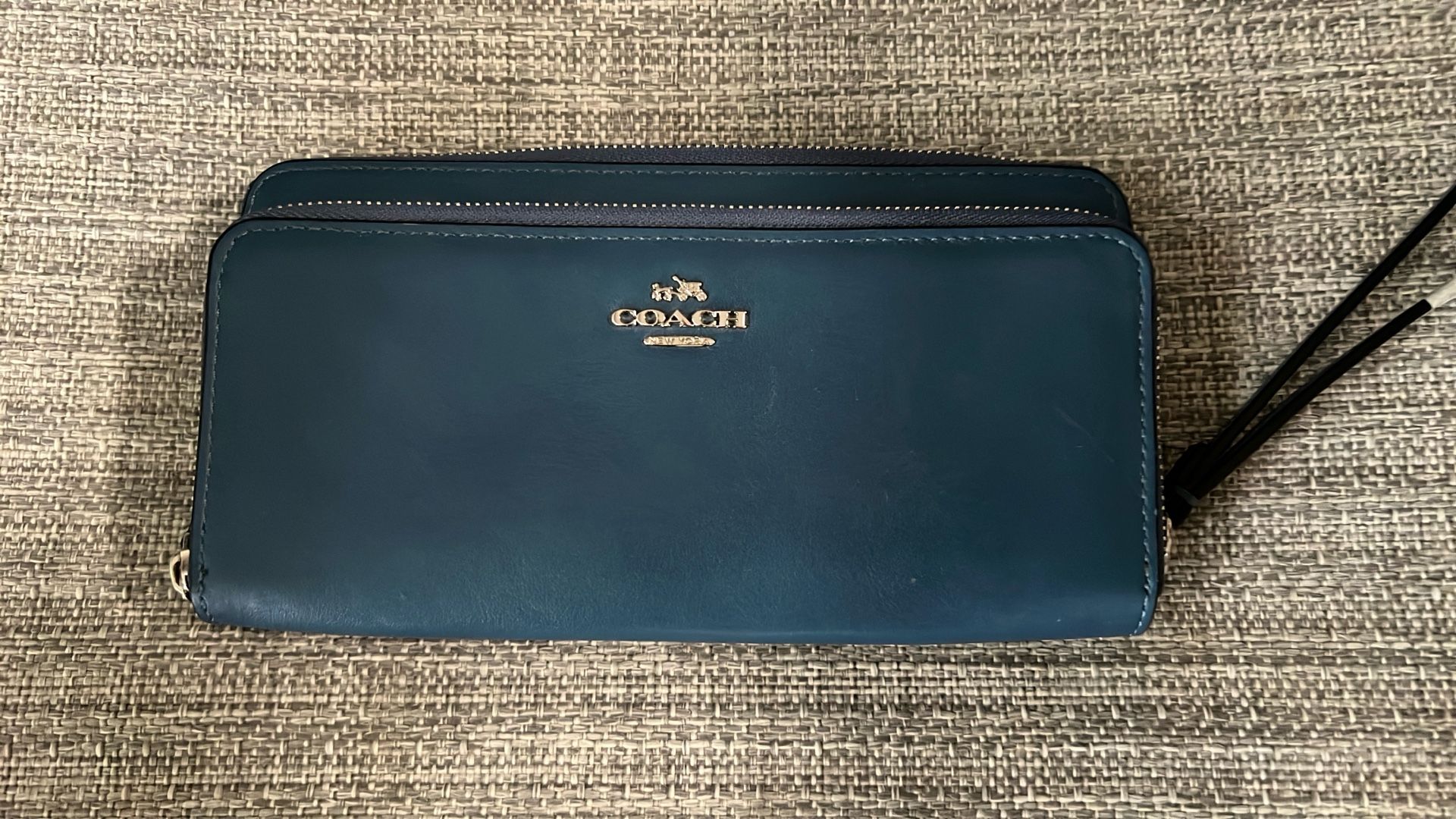 Coach Blue Leather Wristlet