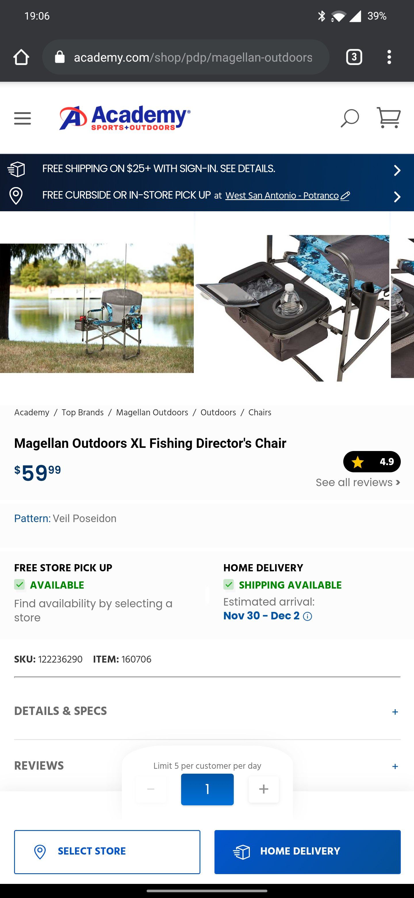 Magellan XL FISHING CHAIR