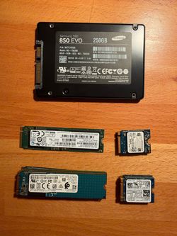 256GB SSDs – M.2 NVMe, M.2 SATA & 2.5" SATA – Tested Healthy (16 Available)