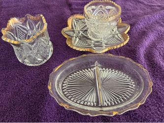 Cut glass dishes 4piece