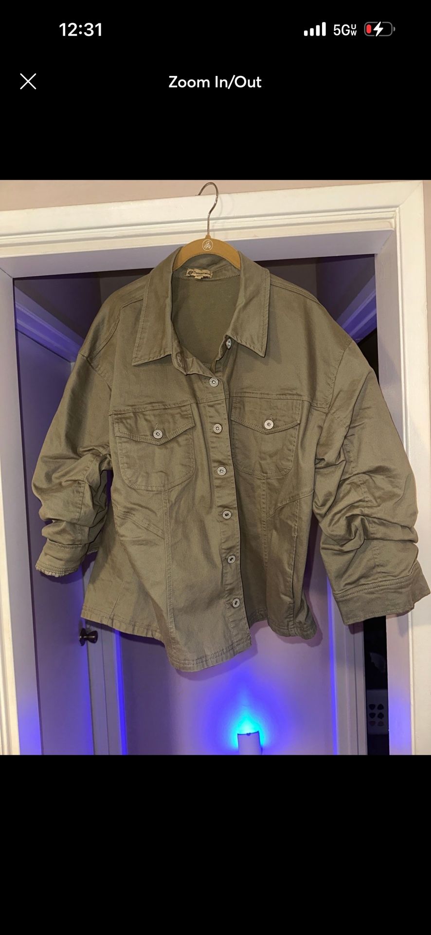 Women’s short sleeve button up jacket