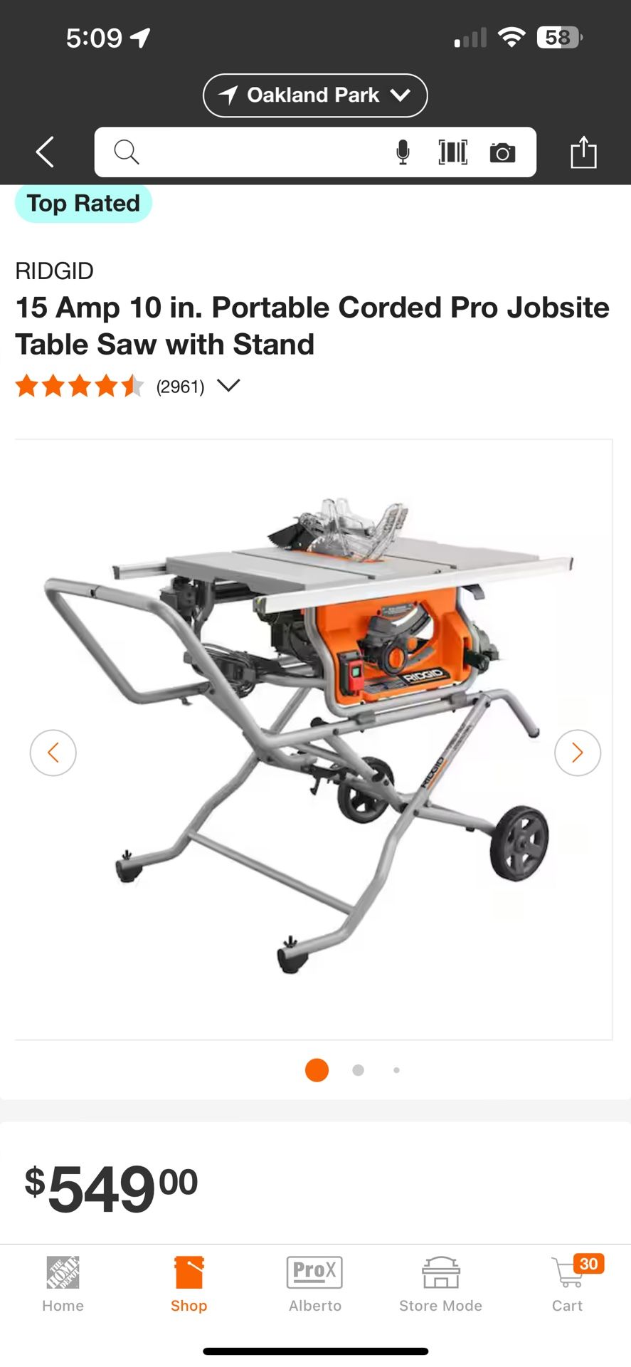 Ridgid Table Saw With Stand 10 In