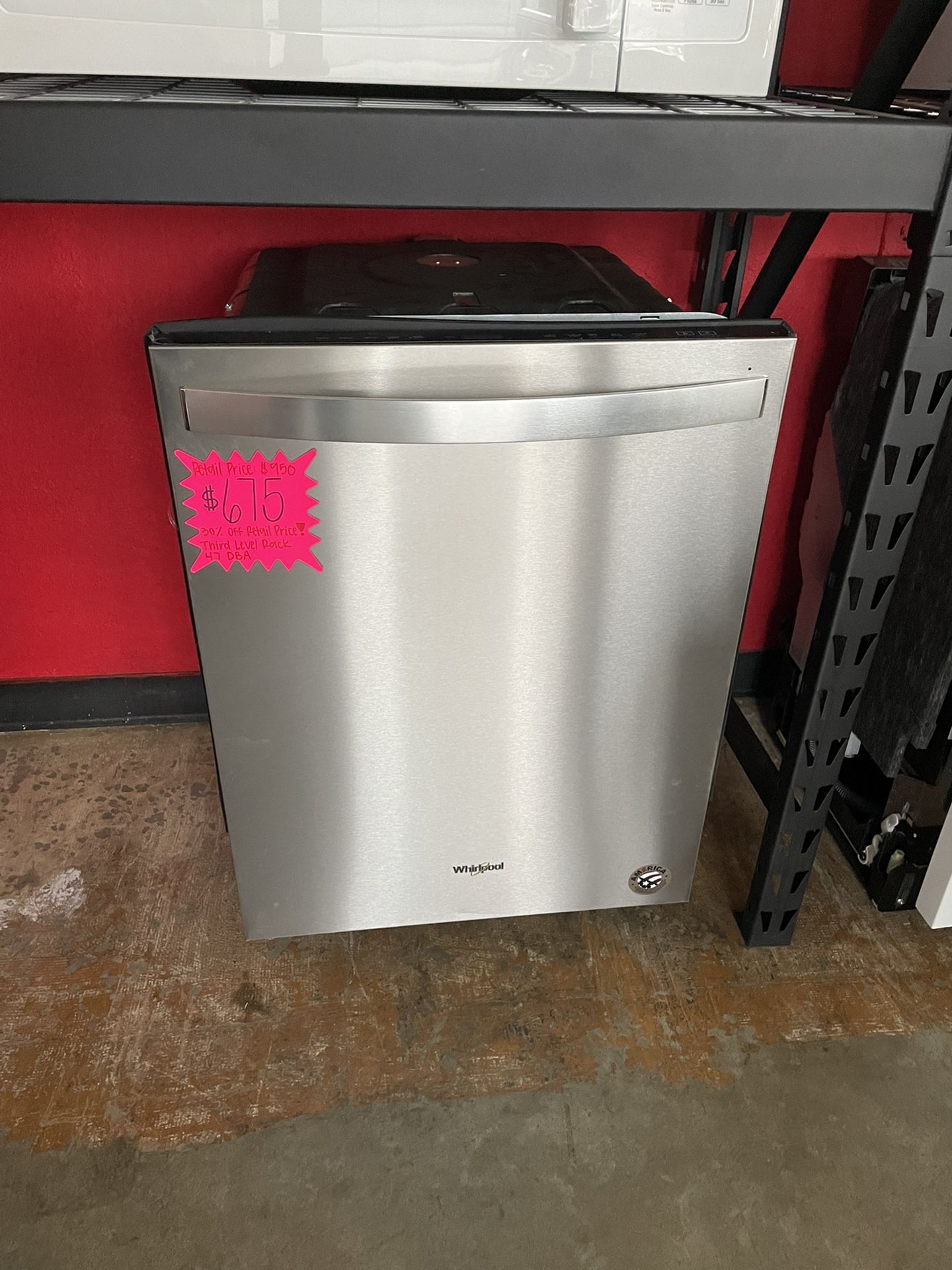 New Whirlpool Dishwasher 24” Wide 