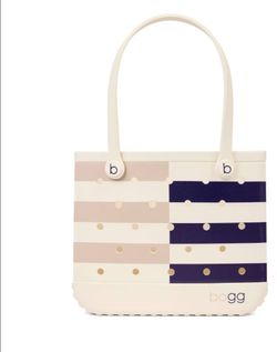 Bogg Bag Tote with Stripe Print