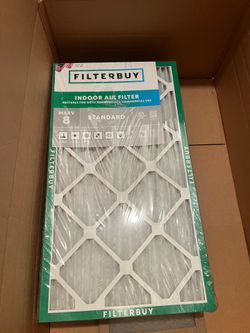 Filterbuy 14x25x1 air filter MERV 8 essential dust and allergy defense (6 pack) actual size 13.5x24.5x0.75