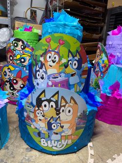 Bluey three tier pinata with balls
