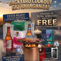 🔥 TOTAL WIRELESS ULTIMATE COOKOUT EXTRAVAGANZA! 🔥  Switch to Total Wireless today and get a FREE Moto G Stylus 2025! 📱✨  This rugged smartphone is 