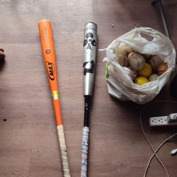 Baseball bats and baseball tee