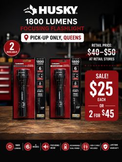Husky 1800 Lumens Focusing Flashligh