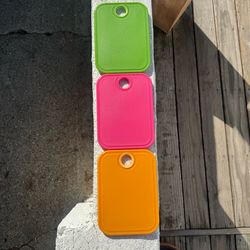 3 x Colorful Plastic Cutting Boards 7.5” X 5.5” (Silver Lake)
