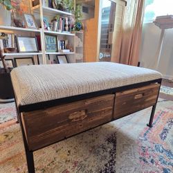 Custom Iron And Wood Bench