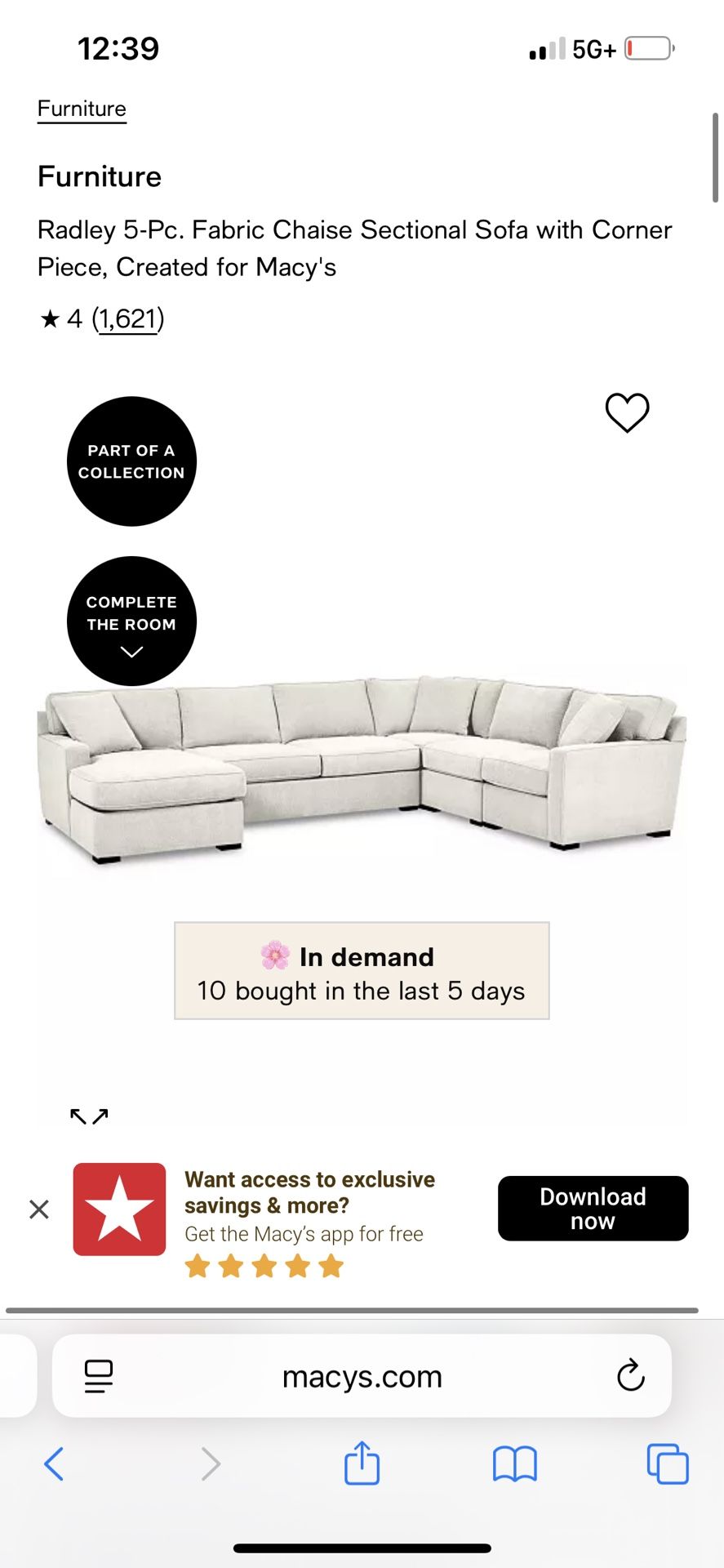 Full couch one year-old Will Deliver