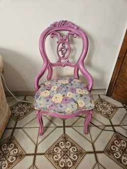 Beautiful Antique painted purple chair