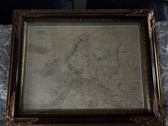 Framed Johnson’s Antique Map of Europe 1862