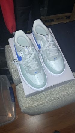 AIR FORCE 1 Nike LOW LACE GREY FOG/BLUE CRYSTAL kids preschool sneaker shoes size 3 youth new with box
