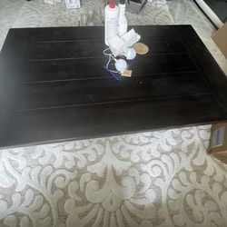 $10 Black Solid Wood Coffee Table — TODAY before Goodwill