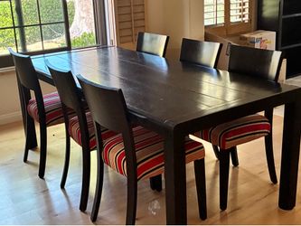 Modern Dining Table + 6 Upholstered Chairs – Seats 6 – Must Pick Up Today
