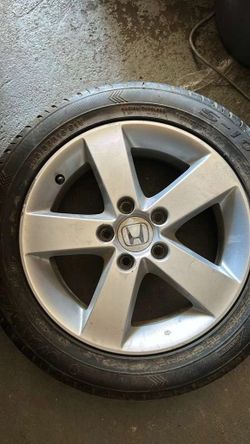 OEM Honda 16in Alloy Wheel 5 Spoke w 205 55R16 Tire Single Rim