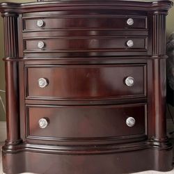 Dark Cherry Wood Nightstand