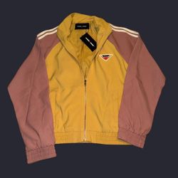 Pink and mustard yellow Homme + Femme Track Jacket