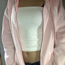 Pink oversized zip up jacket