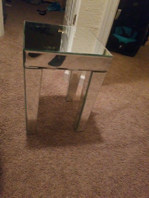 Small mirror table