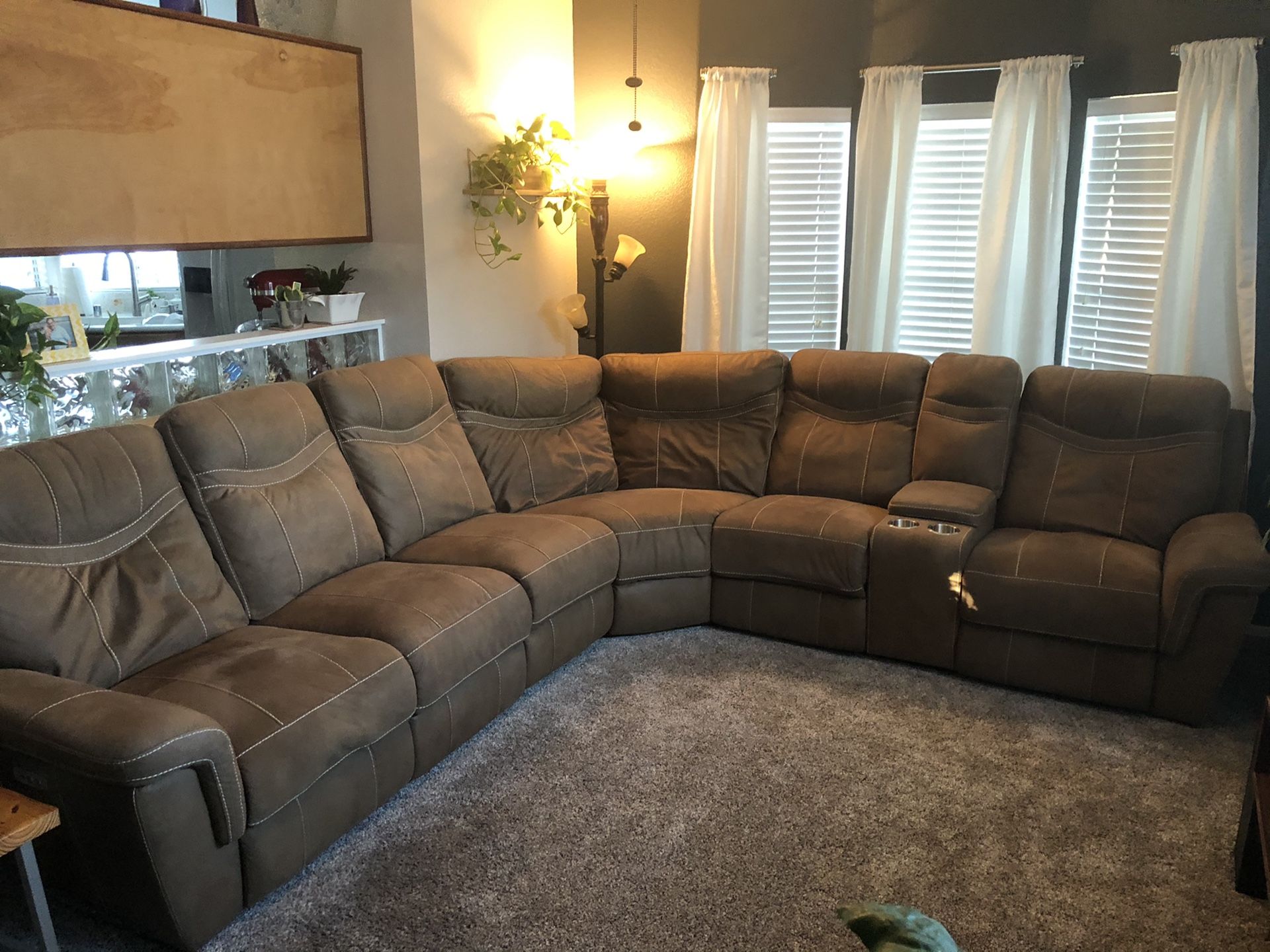 Sectional sofa w/recliners
