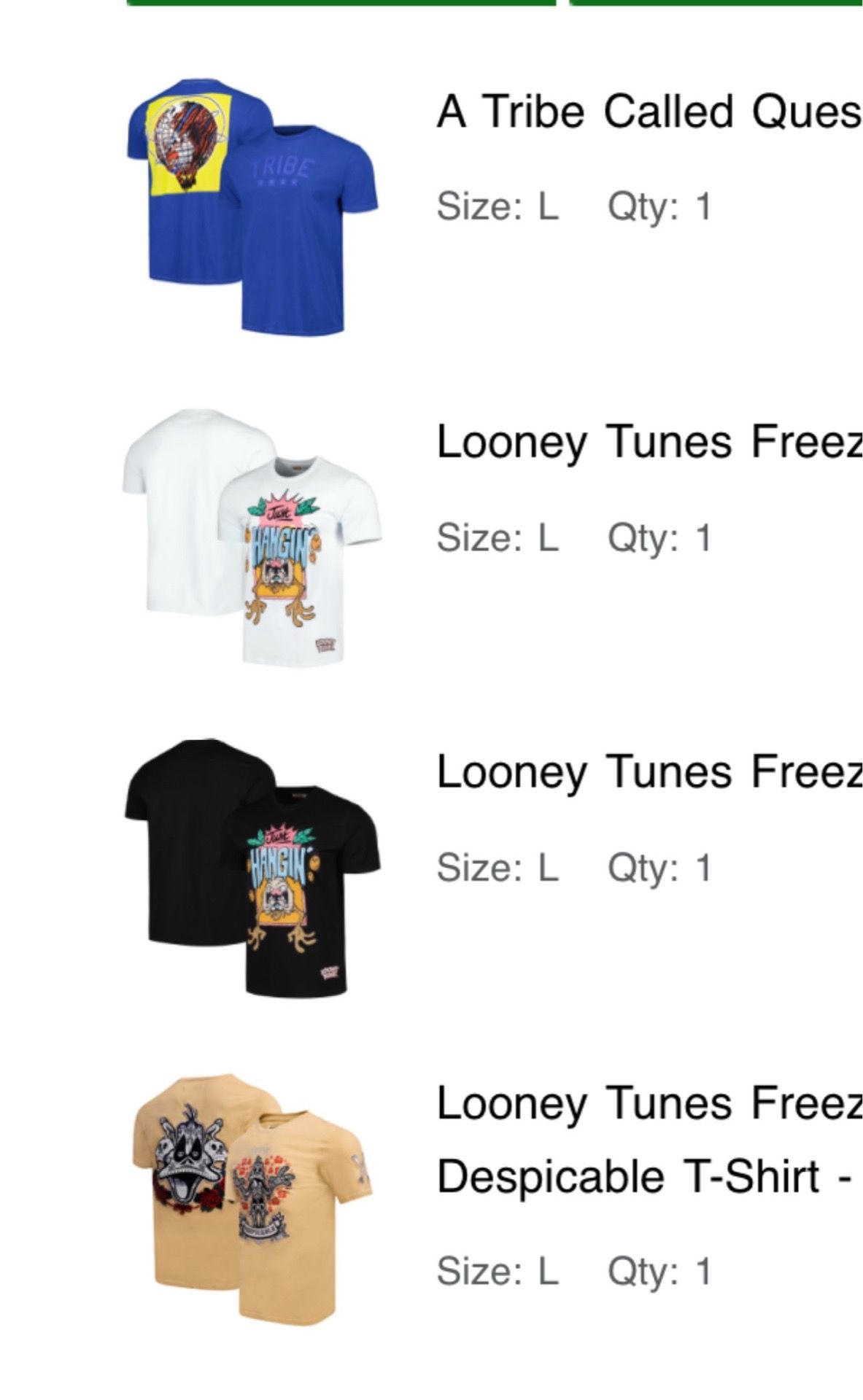 Tshirts from LIDS