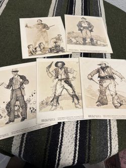 1939 UNION PACIFIC Movie Artwork – Dan Sayre Groesbeck – 5 Piece Set