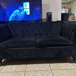 BEST OFFER!!! Chesterfield 67.6'' Velvet Loveseat Black 