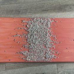 Signed Mixed Media Art – Coral Canvas with Glass Accents by Noor Khalid (2021) 