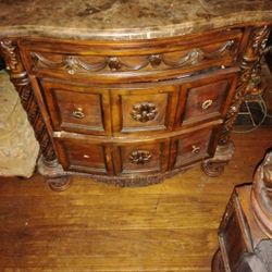 2 Marble Top Nightstands $300 each negotiable. (Dresser)