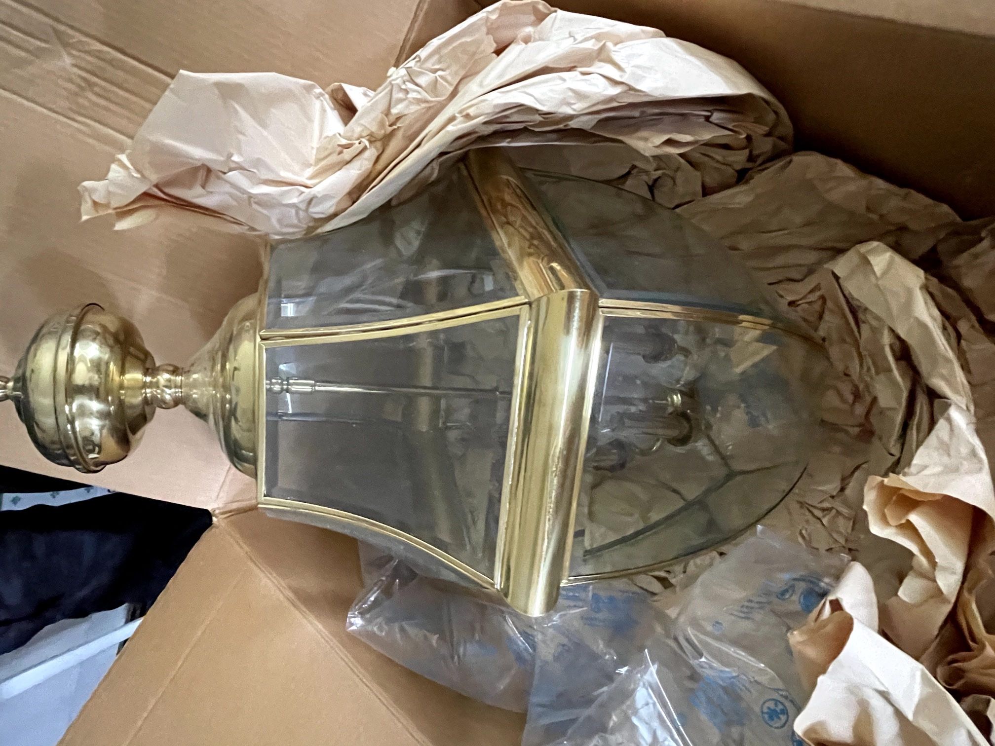 Large Long Chain Brass Chandelier Light