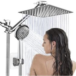 🔥 NEW Rainfall Shower Head, High Pressure Shower Head/Handheld Shower Combo - Black/Chrome Color In Stock
