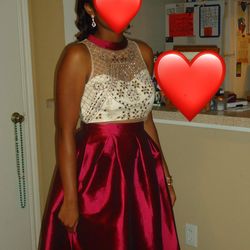 Gold Sequin With Floral Pattern Formal