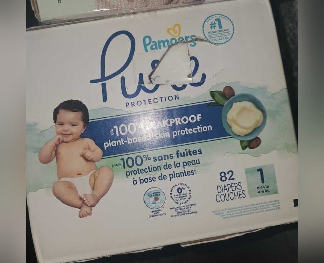 Pampers Pure Protection Diapers Size 1 82count diapers