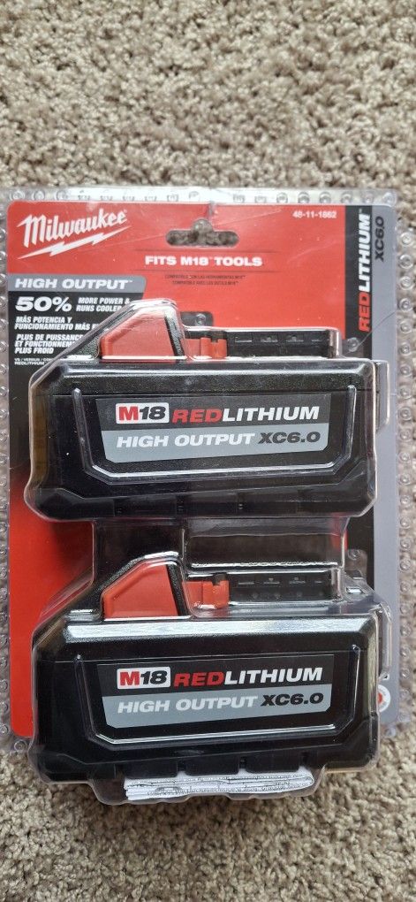 Brand New Milwaukee 18v Batteries 6.0 High Output