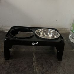 Elevated Stainless Steel Dog Bowls (3 Customizable Height) 