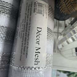 Craft White Silver Decor Mesh Rolls NEW