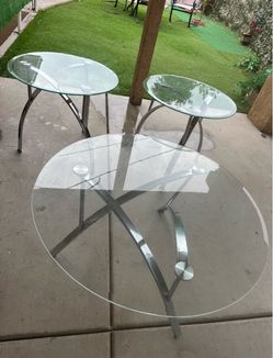 3 glass coffee tables