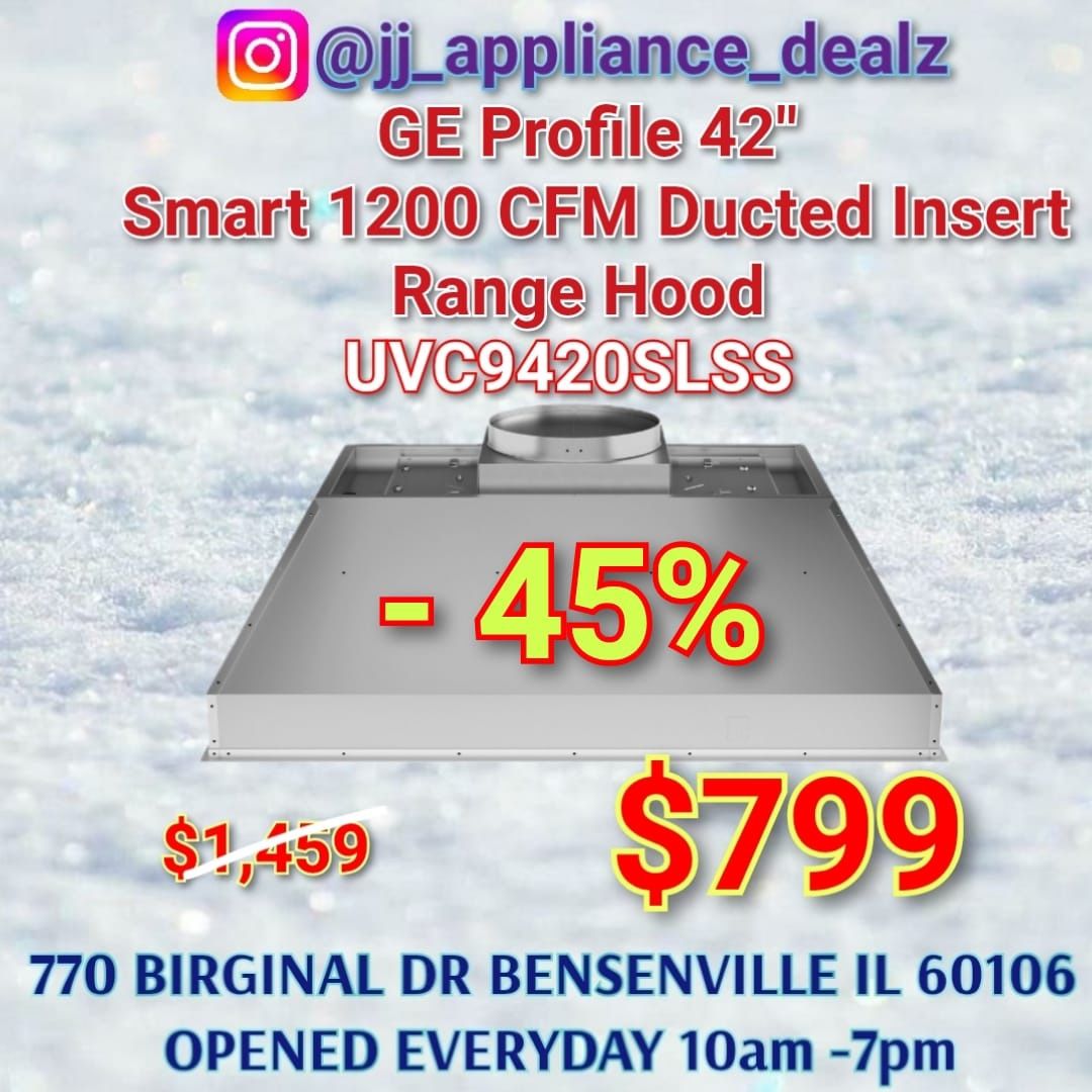 🌪New GE Profile 42" Smart 1200 CFM Ducted Insert Range Hood UVC9420SLSS